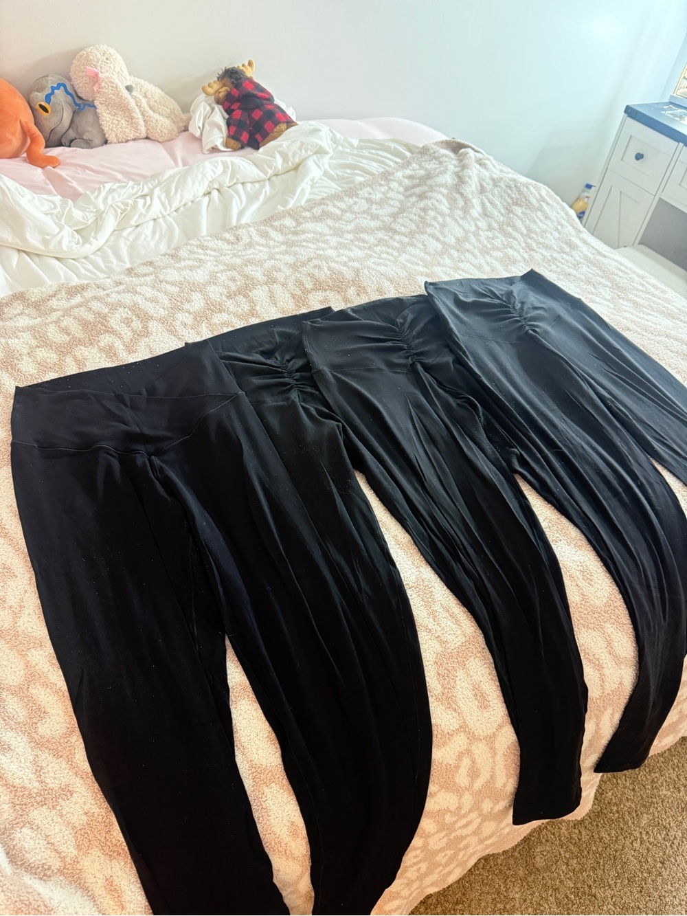 aerie Black High-Rise Ruched Leggings (Set of 4)